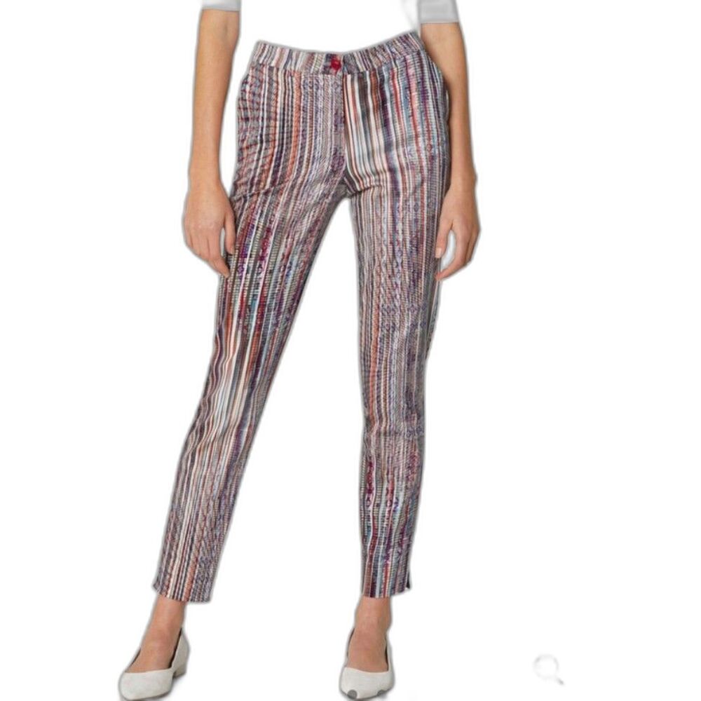 Madeleine NWOT Womens Multicolored Striped Slim Leg Ankle Cigarette Pants Size 6